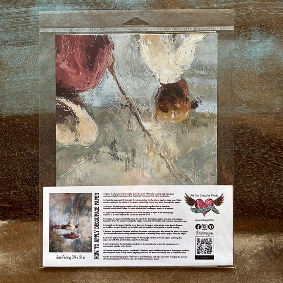 Whimsykel - Just Fishing Decoupage Paper (21x29, 14x20)