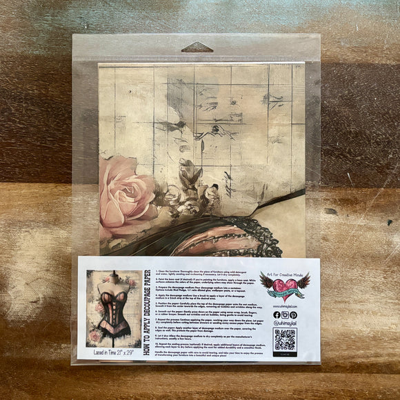 Whimsykel - Laced in Time Decoupage Paper (21x29 Size)