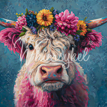 Whimsykel - Magenta Moo Decoupage Paper (21x29 Size)