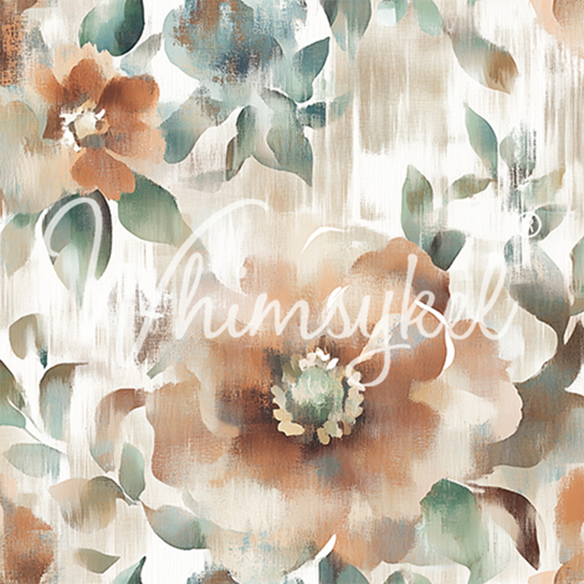 Muted Blossoms Tissue Decoupage Paper