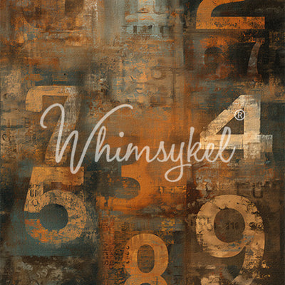 Whimsykel - Number Grunge Decoupage Paper (21x29 Size)