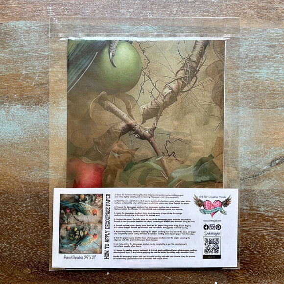 Whimsykel - Parrot Paradise Decoupage Paper (21x29 Size)