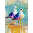 Full sheet Whimsykel Saltwater Pause 21x29 tissue decoupage paper for furniture with seagulls and coastal beach decor design