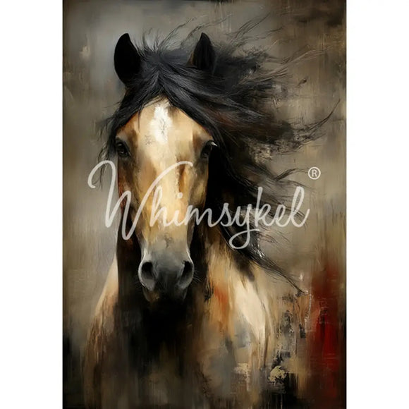 Whimsykel Wild N Free 21x29 tissue decoupage paper full sheet wild horse design for furniture decoupage and upcycled furniture projects
