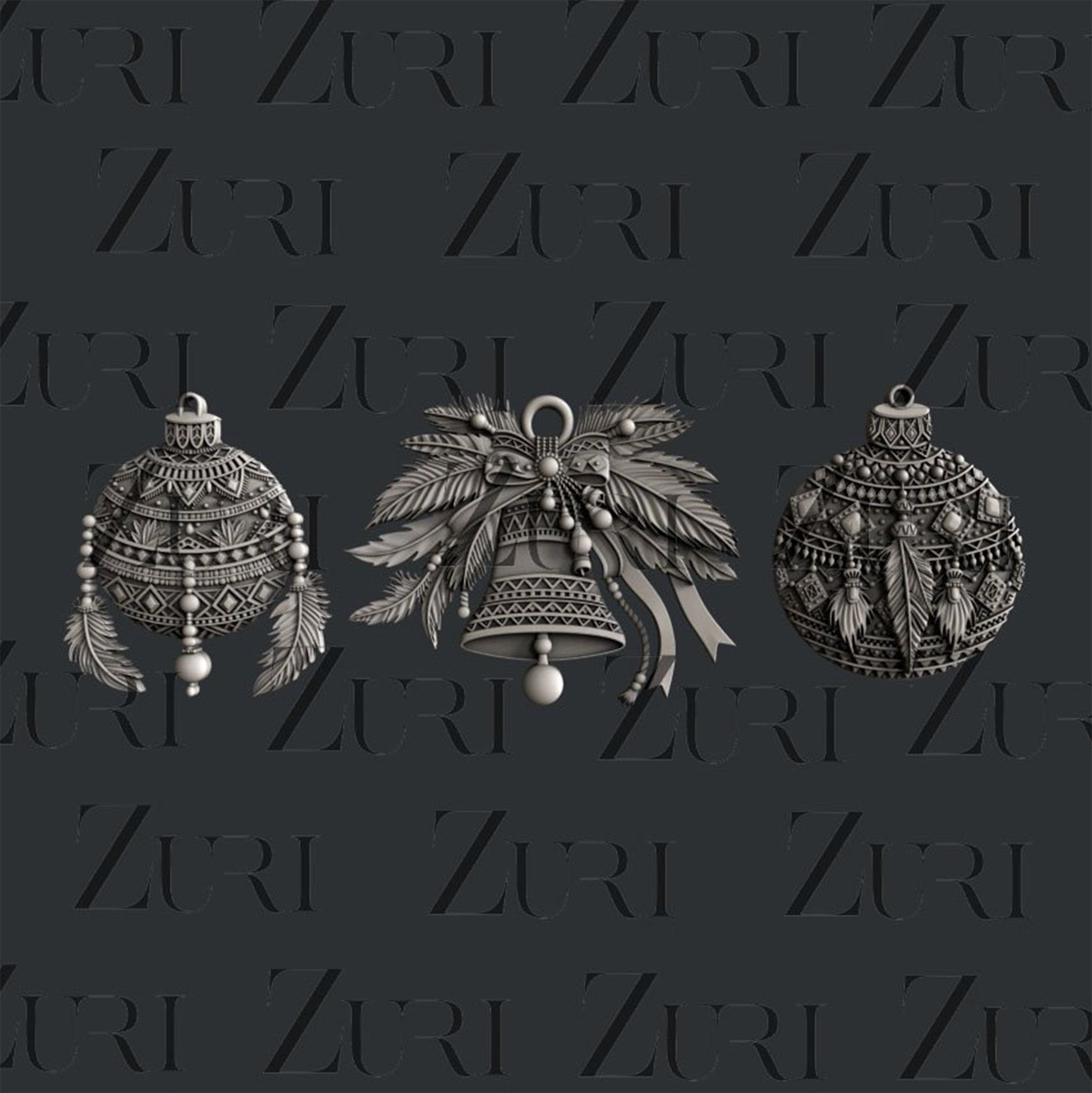 Pre-Order: Bohemian Christmas Ornaments Silicone Mold