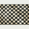 Black and white Iveta's hand painted checkers A3 rice paper design. White borders on the top and bottom.