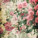 Vintage style Splash of Roses A3 Decoupage Rice Paper close up.