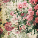 Vintage style Splash of Roses A4 Decoupage Rice Paper close up.