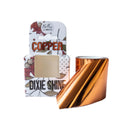 A package of Belles & Whistles Dixie Shine Copper is on a white background. The foil roll is displayed next to the package.