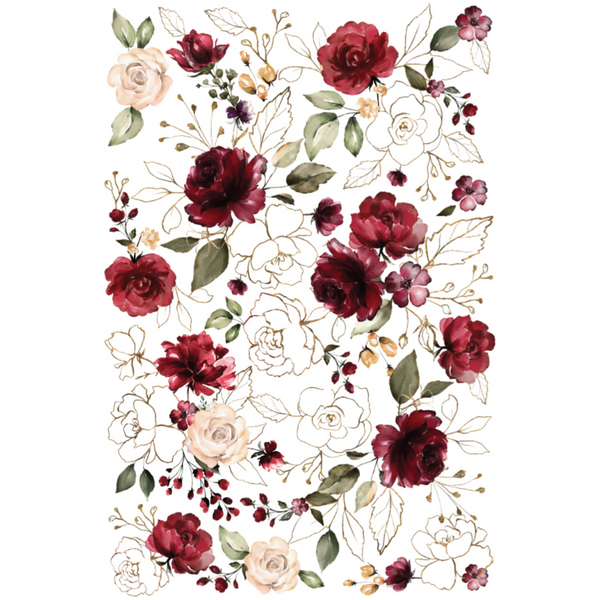 A colorful Midnight Floral transfer design on a white background.