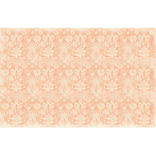 This decoupage paper by ReDesign with Prima has a light peach damask design over a dark peach background.
