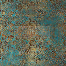Close-up of an A1 fiber paper design of an aged floral patina.