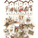 A bird house calender craft features the Classic Christmas small transfer on it.