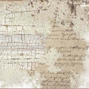 Tissue paper design of a crackled spackle wall with calligraphy hand writing. 