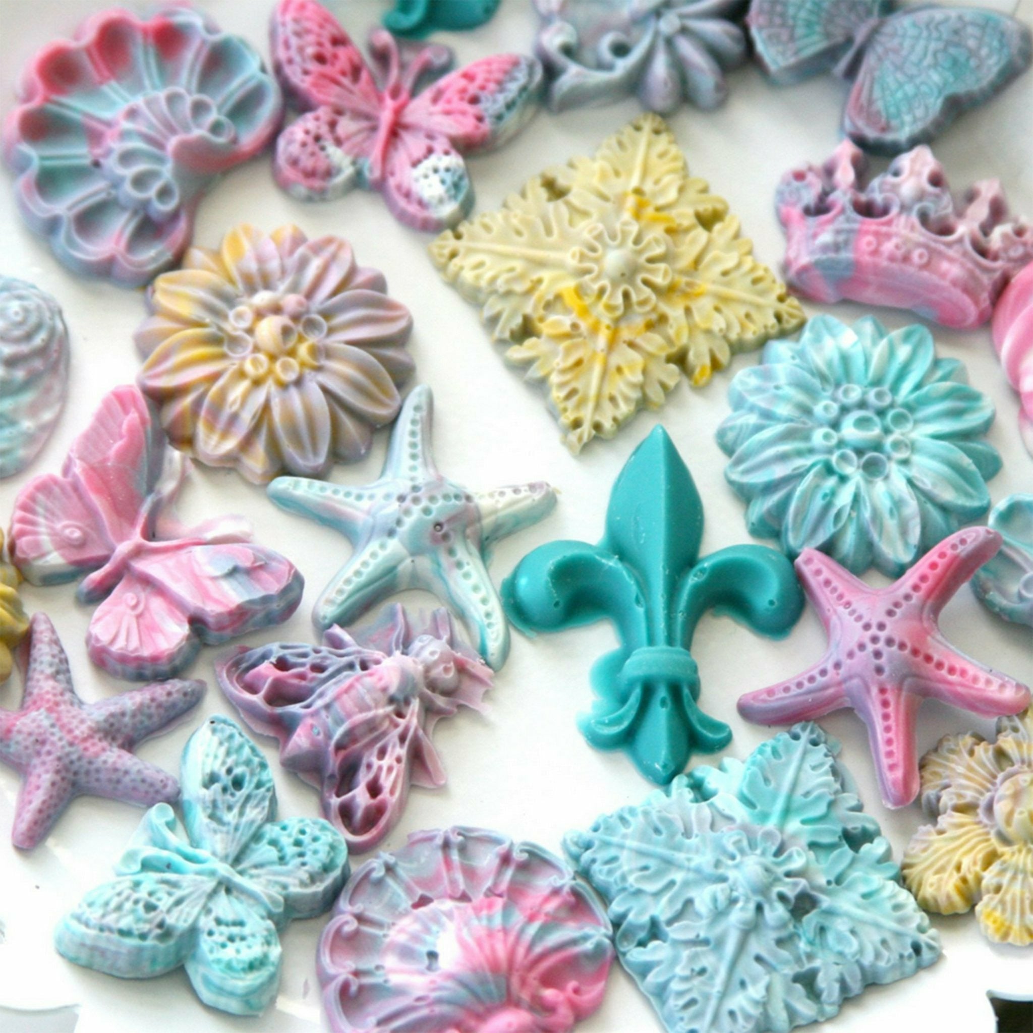 Colorful Curio Trinkets mold castings.